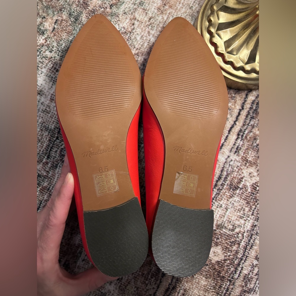 Madewell The Ruth Ballet Flat Women's Size 6.5 Wild Poppy Red NEW - Picture 9 of 10